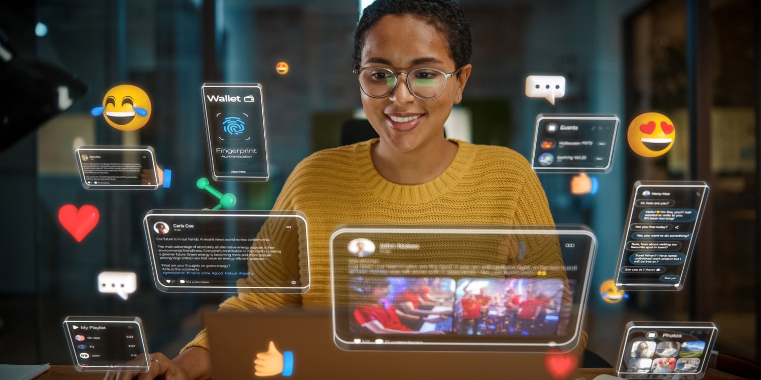 Person managing social media campaigns